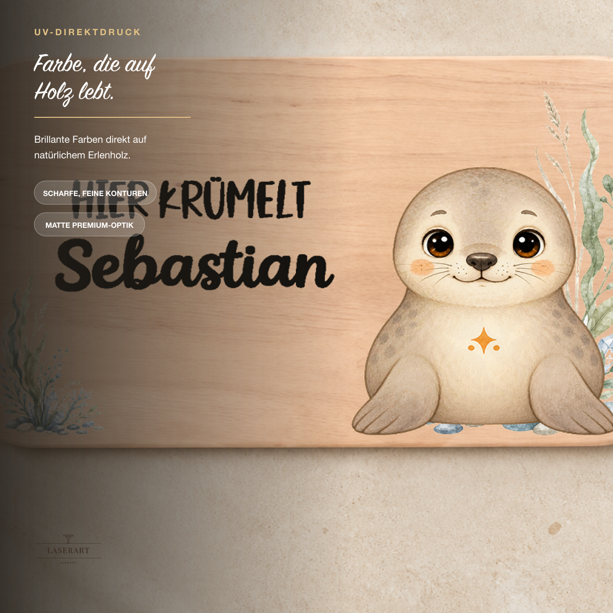 Frühstücksbrettchen personalisiert - Küste & Polarwelt