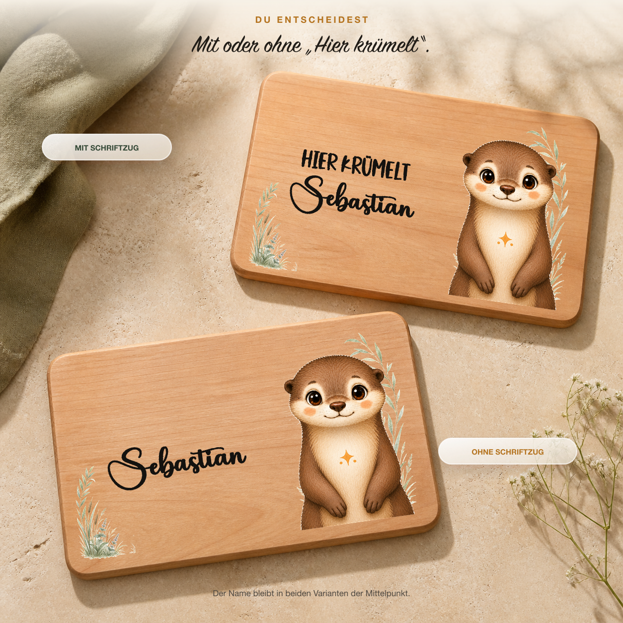 Frühstücksbrettchen personalisiert - Küste & Polarwelt
