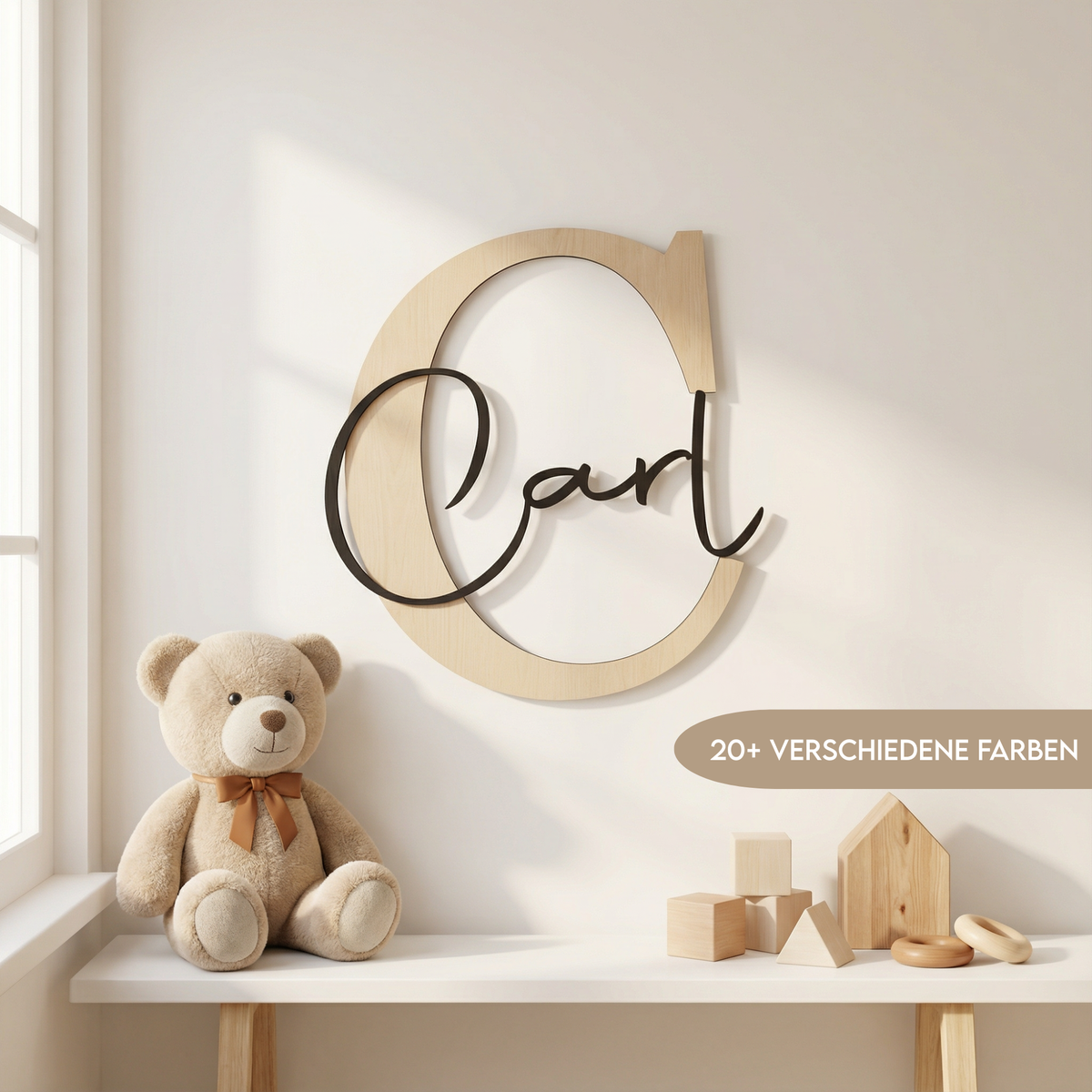 Namensschild Kinderzimmer aus Holz – Türschild & Wandschild