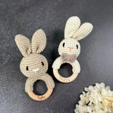 Baby Rassel personalisiert & gehäkelt | Greifling | Hase - LaserArt Germany