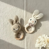 Baby Rassel personalisiert & gehäkelt | Greifling | Hase - LaserArt Germany