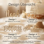 Cake Topper aus Acryl personalisiert – Detailaufnahme der Namensgravur