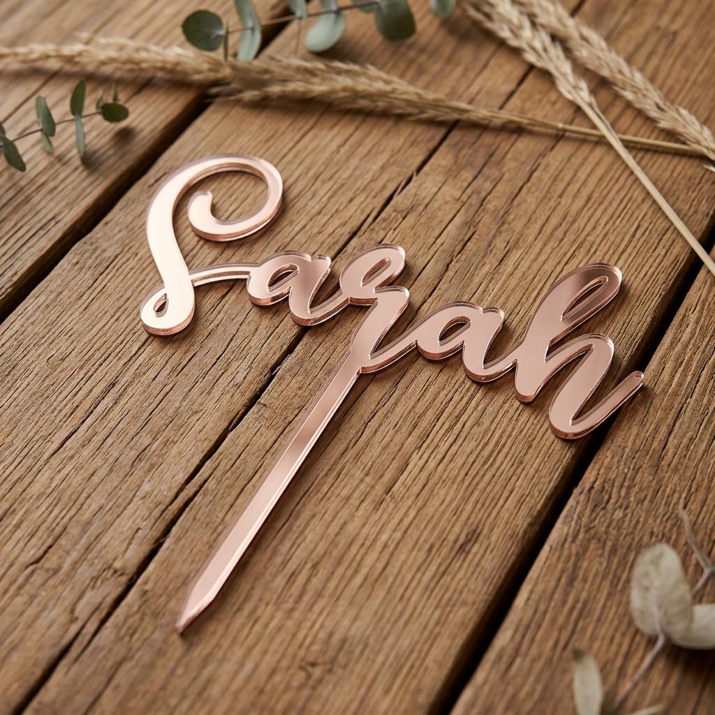 Cake Topper aus Acryl personalisiert – Verpackung geöffnet