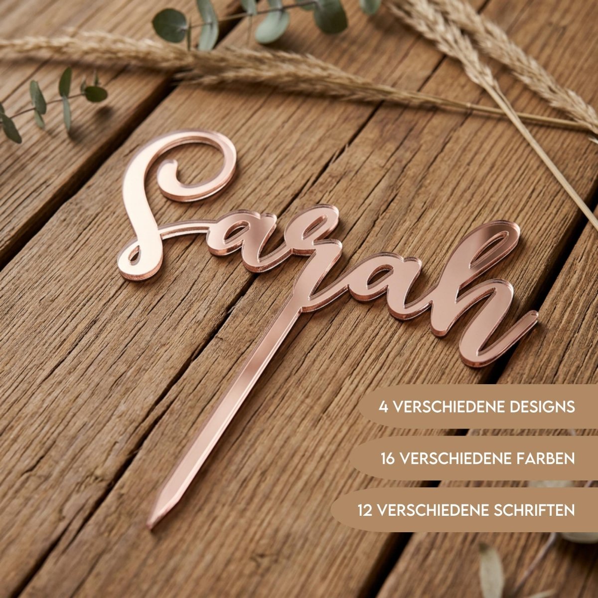 Cake Topper aus Acryl personalisiert – Hauptansicht