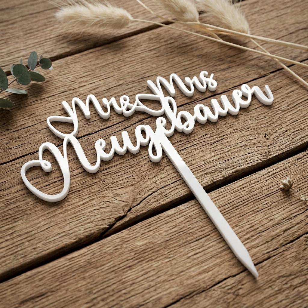 Cake Topper aus Acryl personalisiert | Geburtstag & Hochzeit - LaserArt Germany