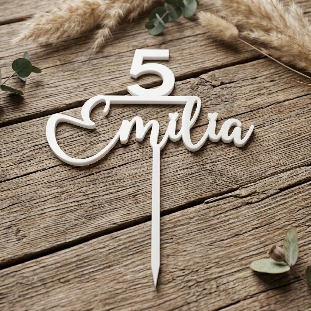 Cake Topper aus Acryl personalisiert | Geburtstag & Hochzeit - LaserArt Germany