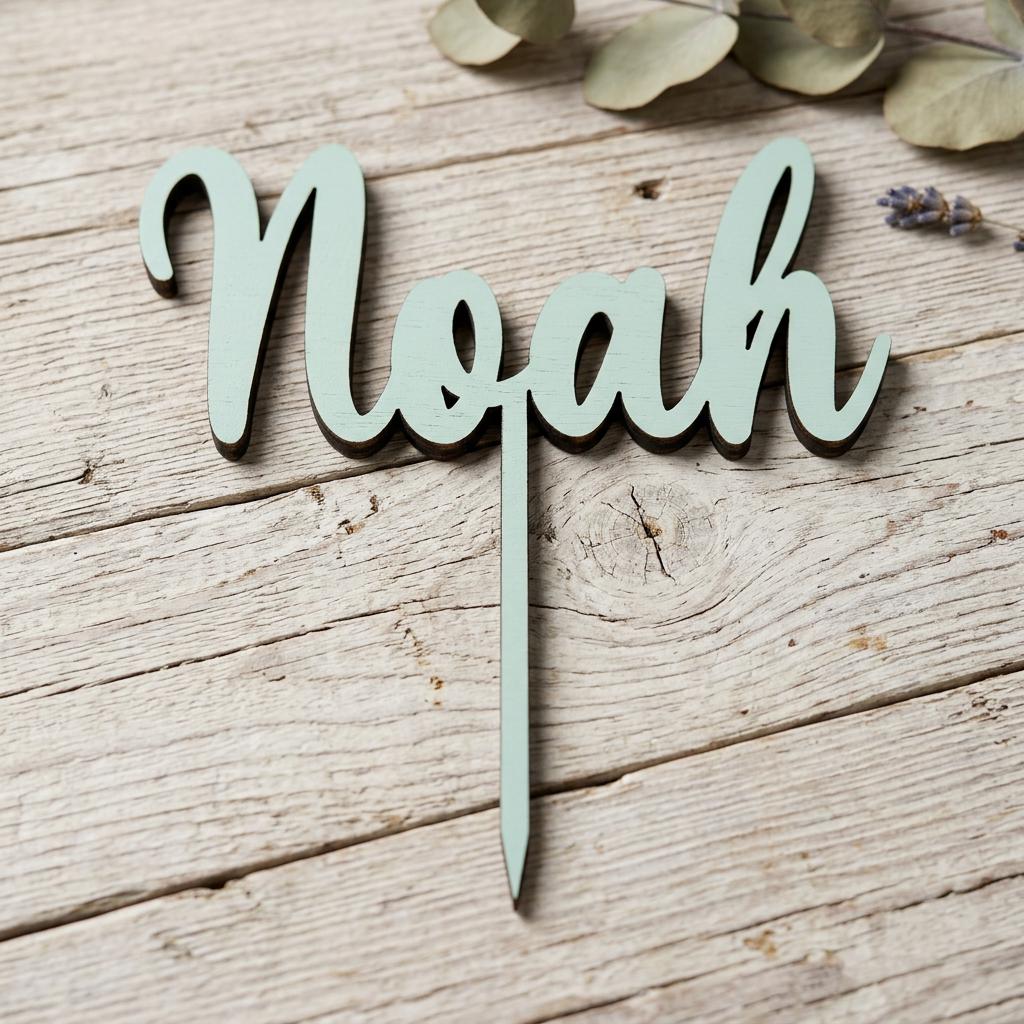 Cake Topper aus Holz personalisiert | Geburtstag & Hochzeit - LaserArt Germany