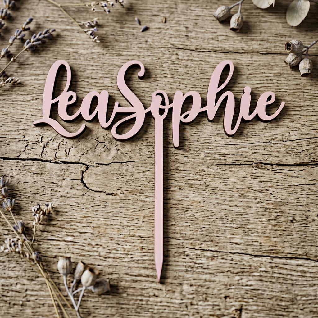 Cake Topper aus Holz personalisiert | Geburtstag & Hochzeit - LaserArt Germany