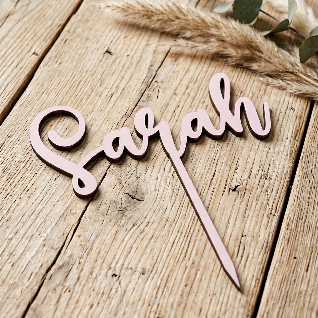 Cake Topper aus Holz personalisiert | Geburtstag & Hochzeit - LaserArt Germany