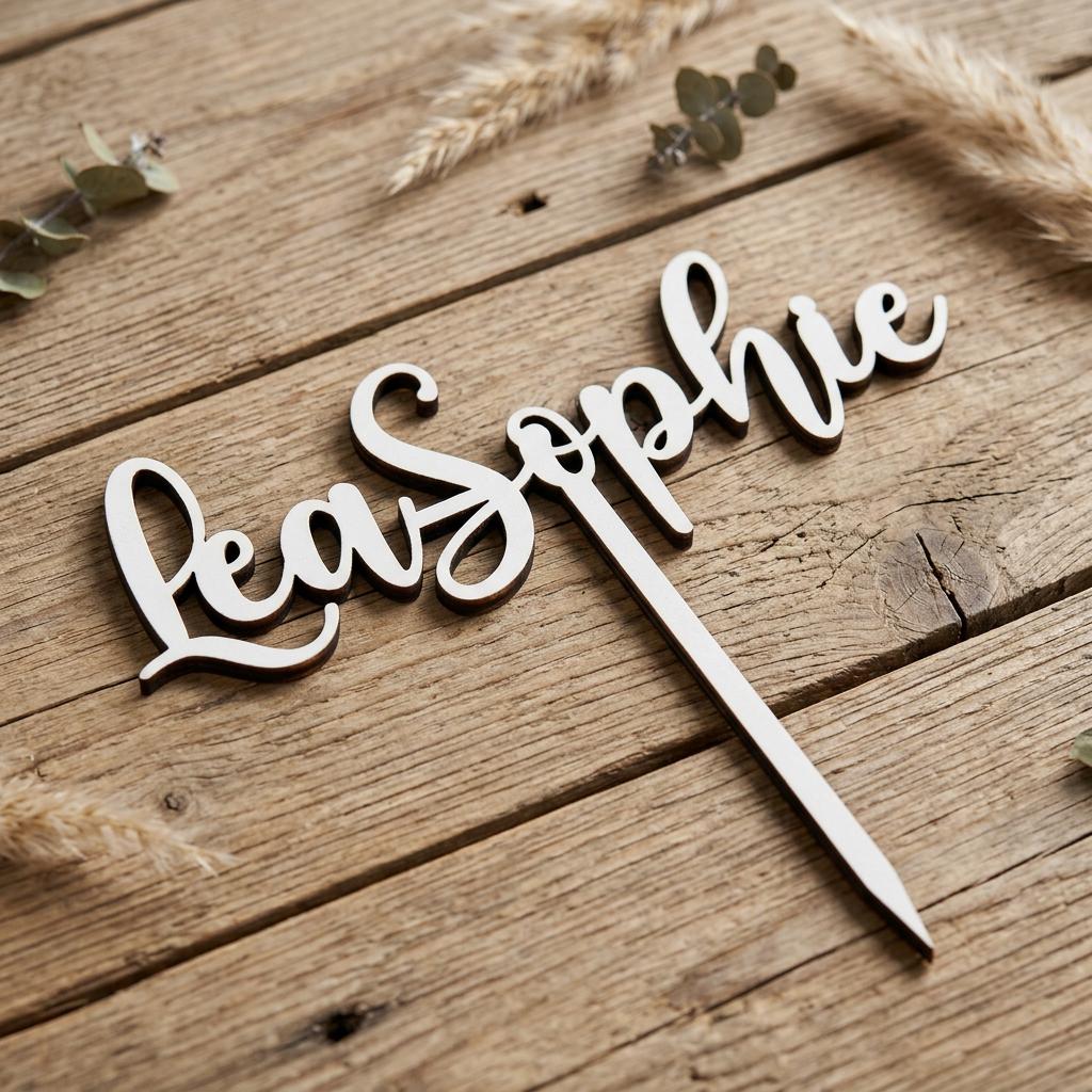 Cake Topper aus Holz personalisiert | Geburtstag & Hochzeit - LaserArt Germany
