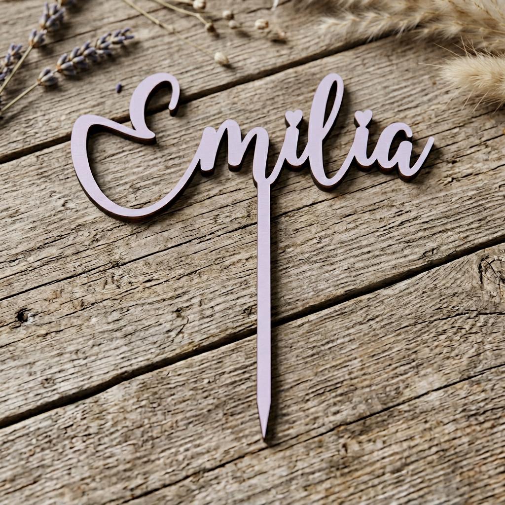 Cake Topper aus Holz personalisiert | Geburtstag & Hochzeit - LaserArt Germany