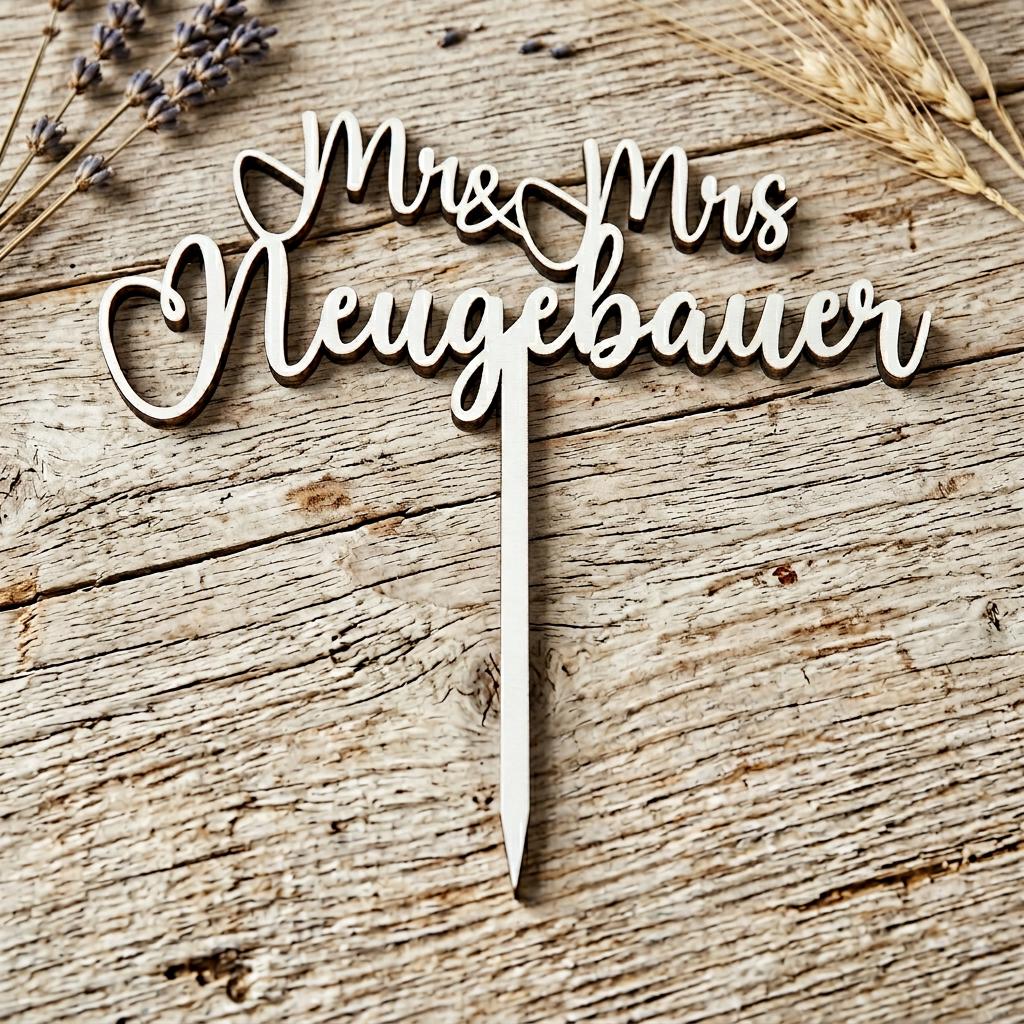 Cake Topper aus Holz personalisiert | Geburtstag & Hochzeit - LaserArt Germany