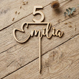 Cake Topper aus Holz personalisiert | Geburtstag & Hochzeit - LaserArt Germany