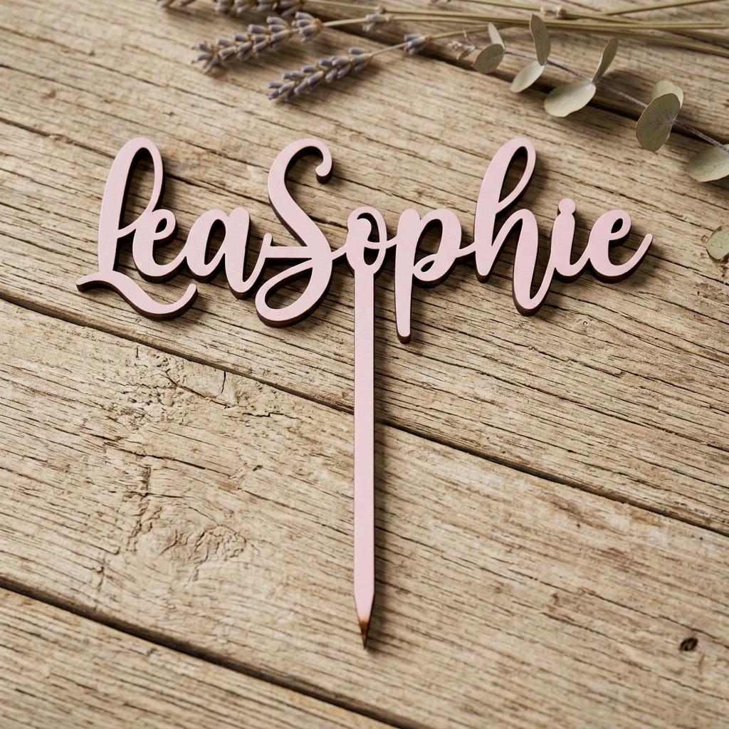 Cake Topper aus Holz personalisiert | Geburtstag & Hochzeit - LaserArt Germany