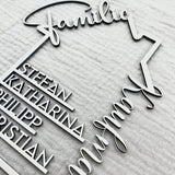 Familie Namensschild | Personalisierbares Geschenk zum Einzug - LaserArt Germany