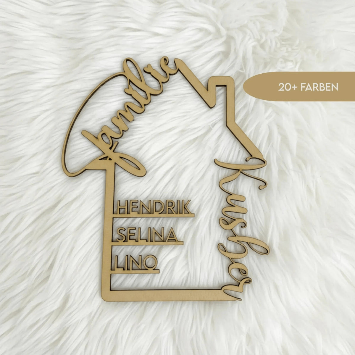 Familie Namensschild | Personalisierbares Geschenk zum Einzug - LaserArt Germany