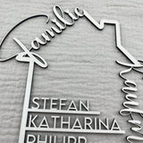 Familie Namensschild | Personalisierbares Geschenk zum Einzug - LaserArt Germany