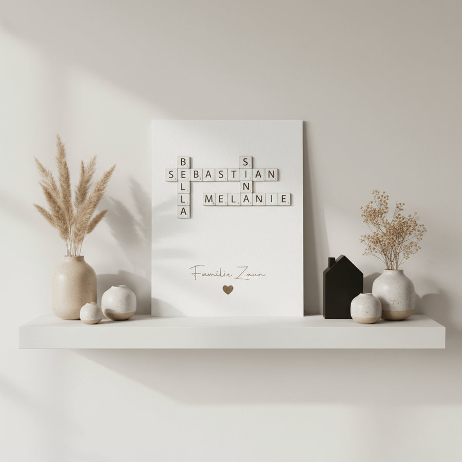 Familien Scrabble | Personalisiertes Geschenk für die Familie - LaserArt Germany