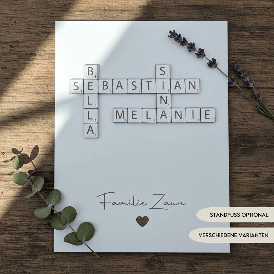 Scrabble Geschenk Familie aus Holz personalisiert – Hauptansicht
