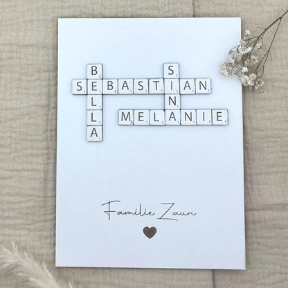 Familien Scrabble | Personalisiertes Geschenk für die Familie - LaserArt Germany