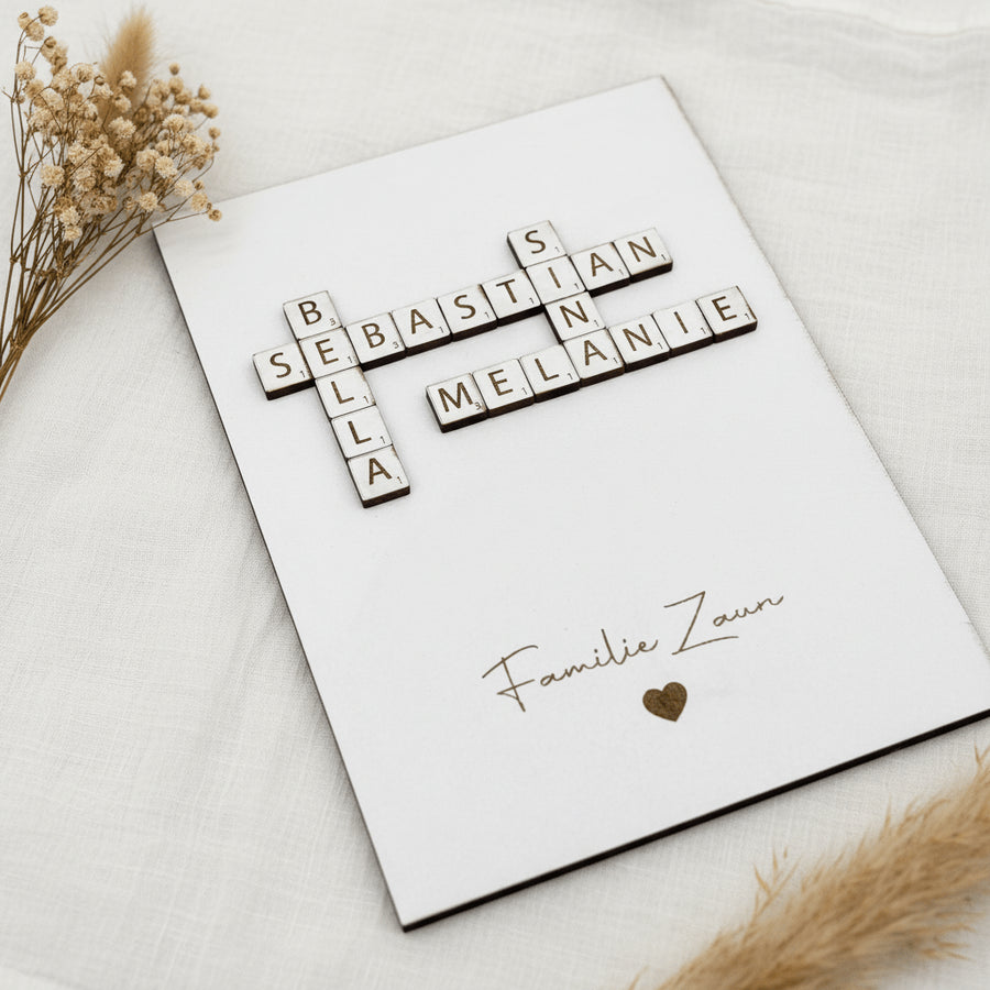 Familien Scrabble | Personalisiertes Geschenk für die Familie - LaserArt Germany