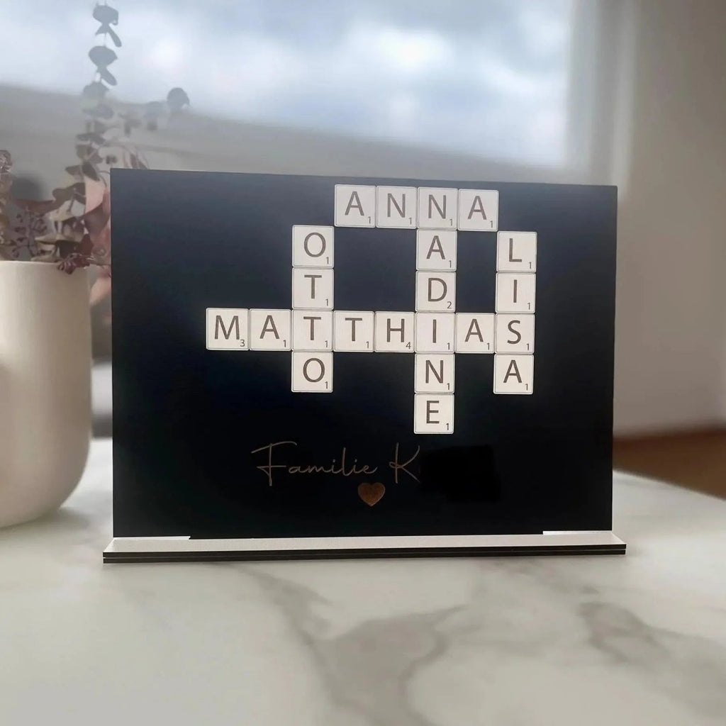Familien Scrabble | Personalisiertes Geschenk für die Familie - LaserArt Germany