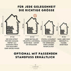 Familienschild aus Holz für die Familie personalisiert – Anwendungsbeispiel an der Haustür