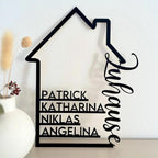 Familienschild aus Holz für die Familie personalisiert – Rückseite des Schilds