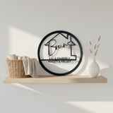 Familienschild aus Holz personalisiert | Türkranz & Wanddeko für Zuhause - LaserArt Germany