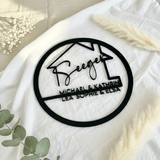 Familienschild aus Holz personalisiert | Türkranz & Wanddeko für Zuhause - LaserArt Germany