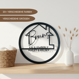 Familienschild aus Holz personalisiert | Türkranz & Wanddeko für Zuhause - LaserArt Germany