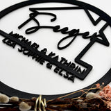 Familienschild aus Holz personalisiert | Türkranz & Wanddeko für Zuhause - LaserArt Germany