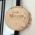 Familienschild für die Haustür mit Willkommensgruß – Hauptansicht