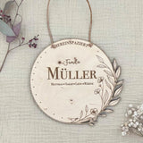 Familienschild Haustür Willkommen und Hereinspaziert aus Holz - LaserArt Germany