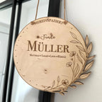 Familienschild für die Haustür mit Willkommensgruß – In der Geschenkverpackung