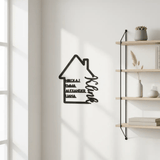 Familienschild | Holzschild Haus mit Namen personalisiert | Familienhaus aus Holz - LaserArt Germany