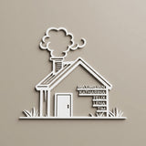 Familienschild in Hausform zum Einzug | Holz - LaserArt Germany