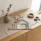 Familienschild in Hausform zum Einzug | Holz - LaserArt Germany