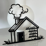 Familienschild personalisiert in Hausform | Geschenk zum Einzug - LaserArt Germany