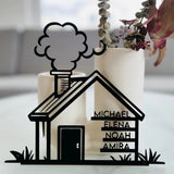 Familienschild personalisiert in Hausform | Geschenk zum Einzug - LaserArt Germany