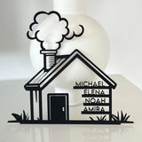 Familienschild personalisiert in Hausform | Geschenk zum Einzug - LaserArt Germany