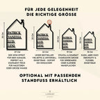 Familienschild personalisiert mit Vornamen aller Familienmitglieder - LaserArt Germany