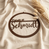 Familienschild | Türschild | Personalisiertes Türkranz mit Name - LaserArt Germany
