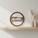 Familienschild | Türschild | Personalisiertes Türkranz mit Name - LaserArt Germany