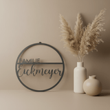 Familienschild | Türschild | Personalisiertes Türkranz mit Name - LaserArt Germany