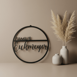 Familienschild | Türschild | Personalisiertes Türkranz mit Name - LaserArt Germany