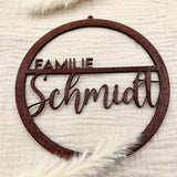 Familienschild | Türschild | Personalisiertes Türkranz mit Name - LaserArt Germany