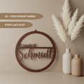 Familienschild | Türschild | Personalisiertes Türkranz mit Name - LaserArt Germany