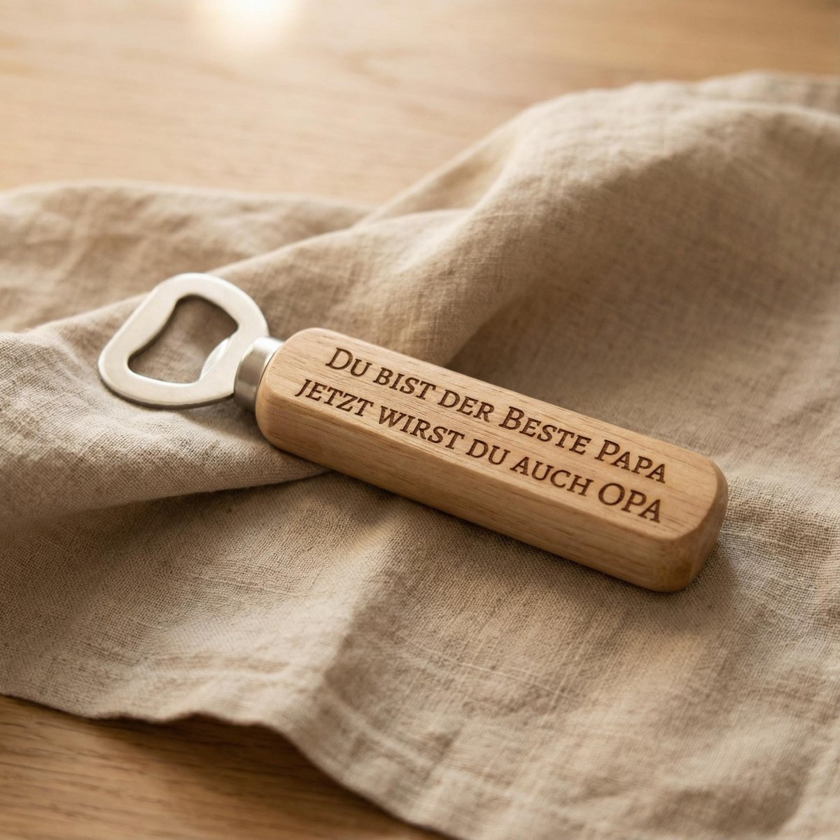Flaschenöffner Papa personalisiert – In der Geschenkverpackung