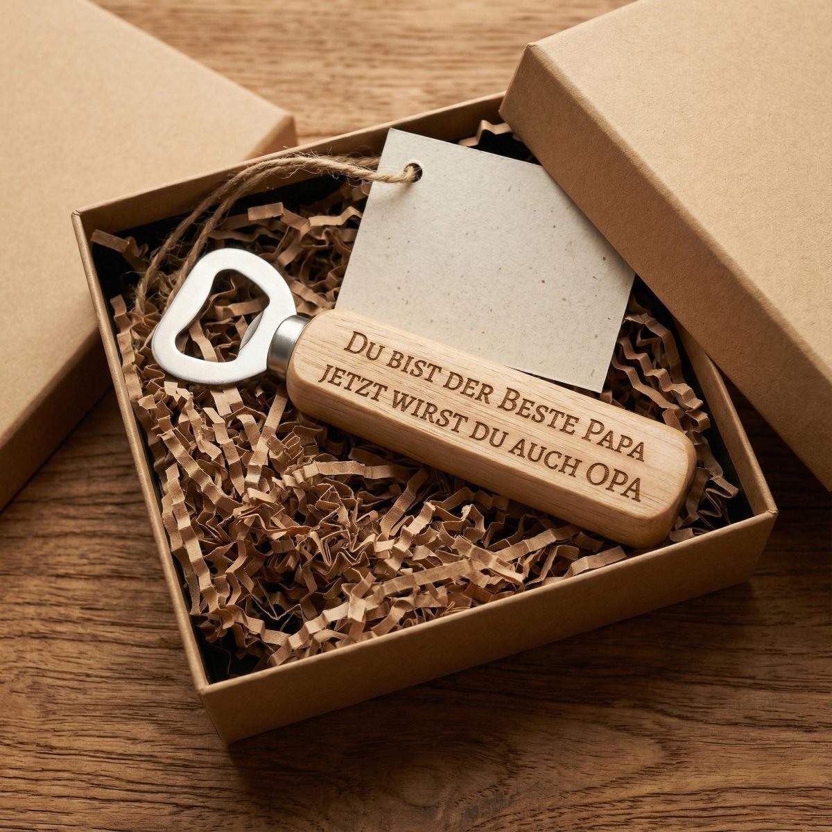 Flaschenöffner personalisiert – Geschenk für Männer aus Holz mit Gravur - LaserArt Germany